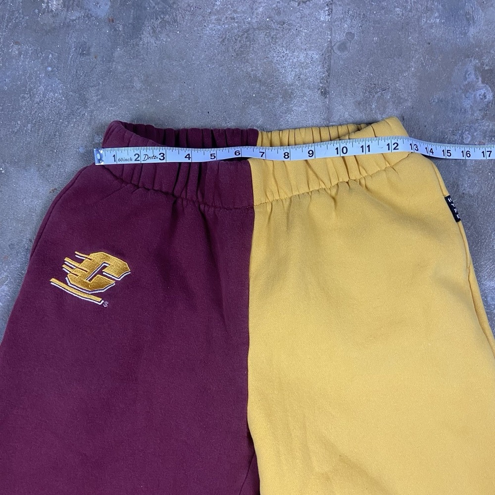 Central Michigan University Sweatpants Size Small Maroon Yellow Chippewas NCAA - Picture 5 of 7